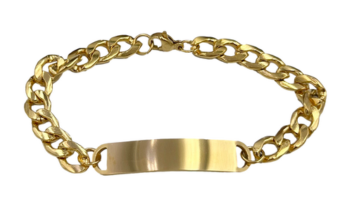 Gold Plated Chunky Personalized ID Bracelet