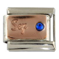 9mm Rose Gold Month Charm - September