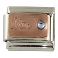 9mm Rose Gold Month Charm - March