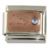 9mm Rose Gold Month Charm - March
