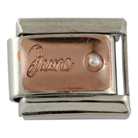 9mm Rose Gold Month Charm - June