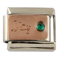 9mm Rose Gold Month Charm - May