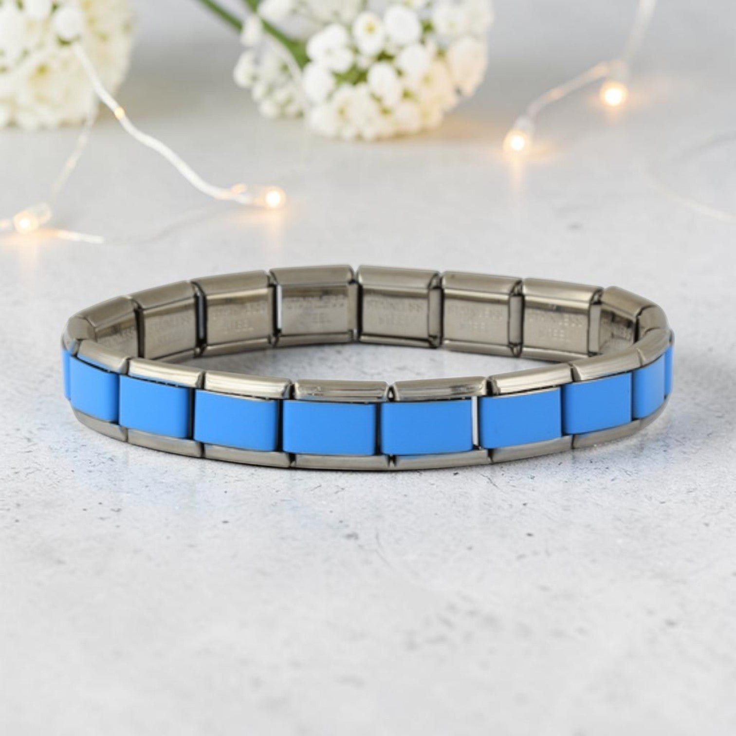 9mm Light Blue Italian Charm Starter Bracelet (Discontinued)