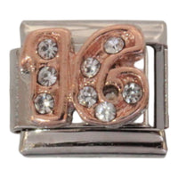 Rose Gold 16 9mm Charm