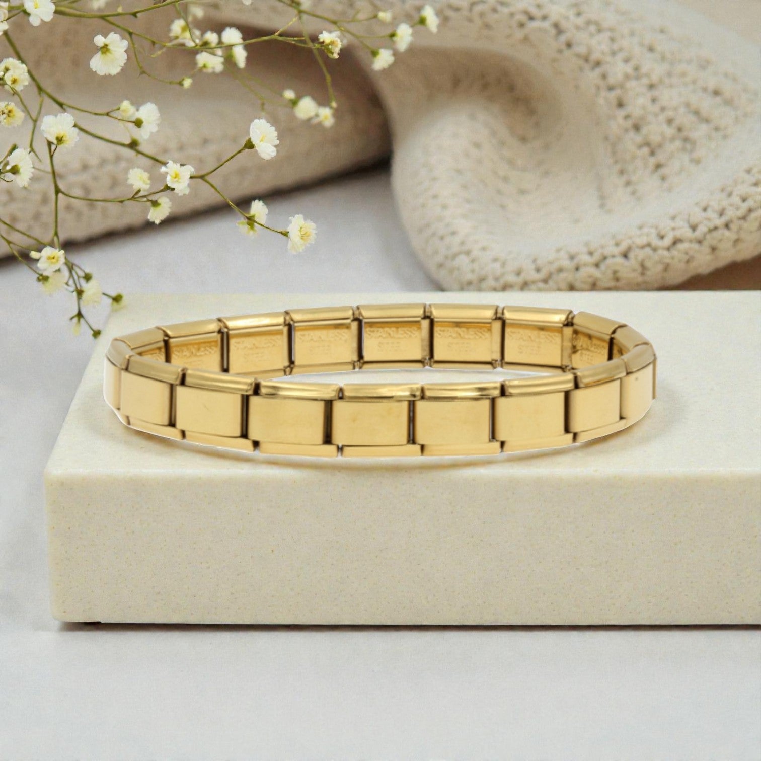 9mm Gold Plated Italian Charm Starter Bracelet