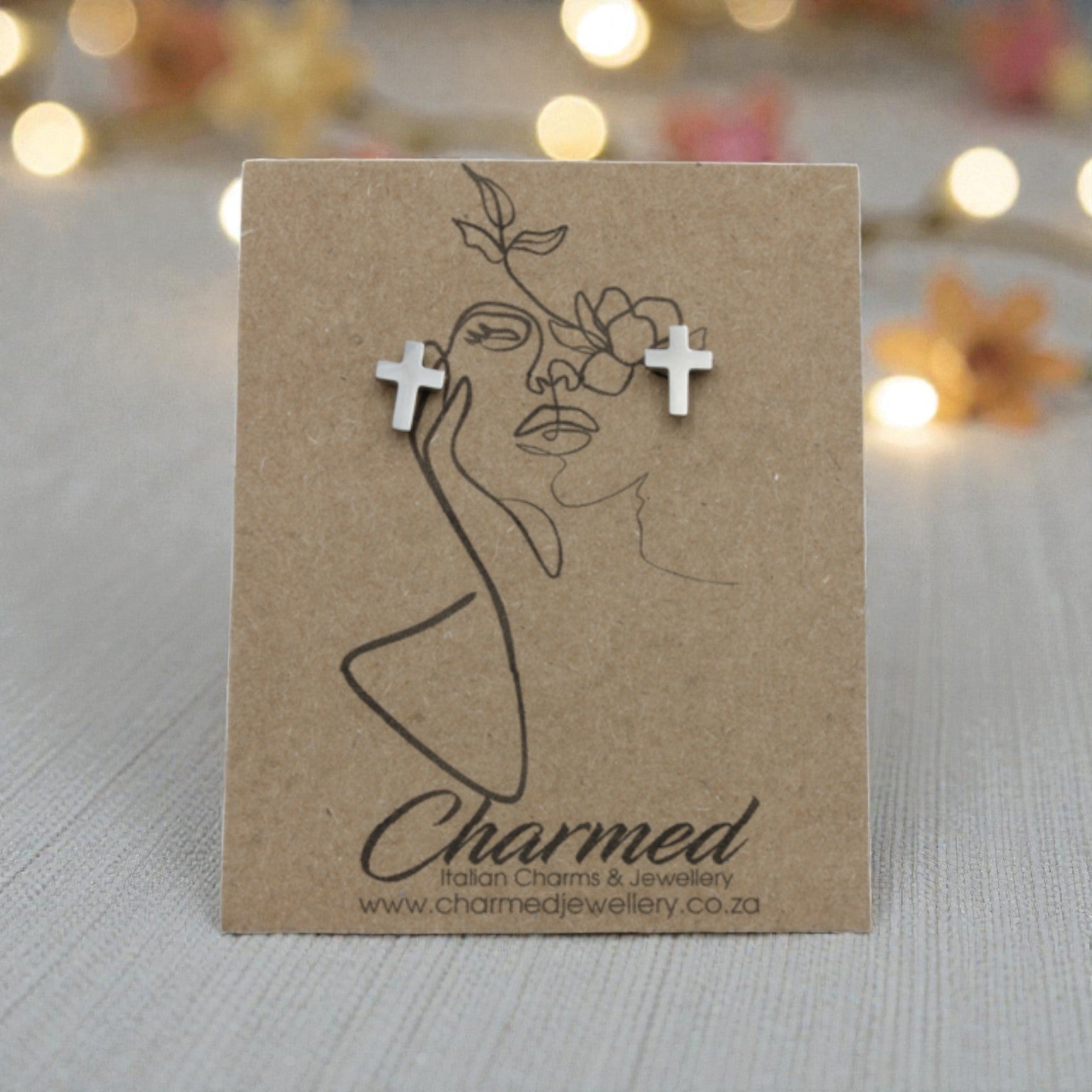 Stainless Steel Cross Stud Earrings