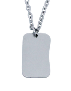 Custom Engraved Rectangle Pendant and Chain