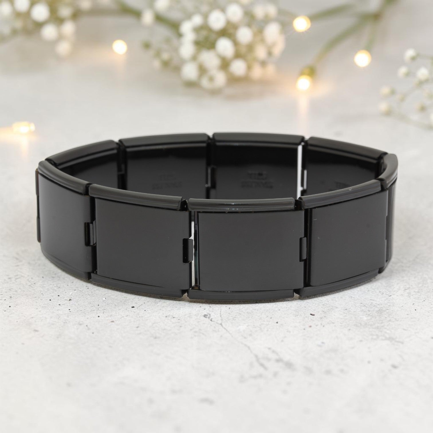 Black Megalink Italian Charm Bracelet