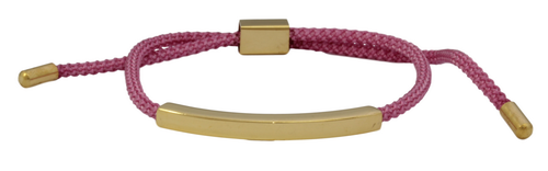 Dusty Pink Cord Bracelet with Engraved Gold Plated Bar