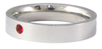Stainless Steel Engraved Birthstone Ring - July
