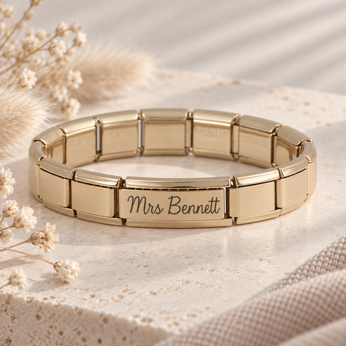 9mm Gold Plated Teacher Italian Charm Bracelet 2