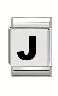 13mm Laser Italian Charm - Plain Letter J