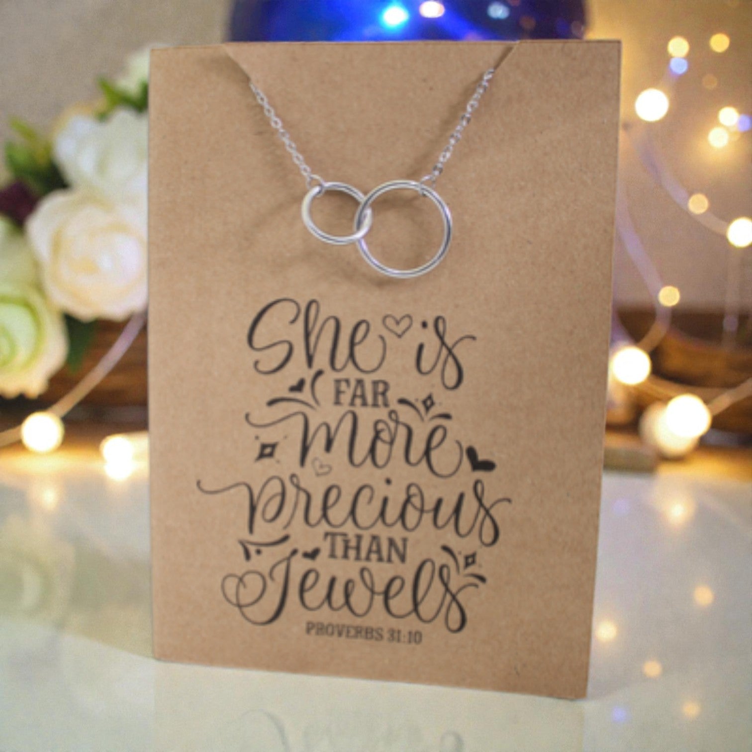 Joined RIngs Pendant & Chain - Card 342