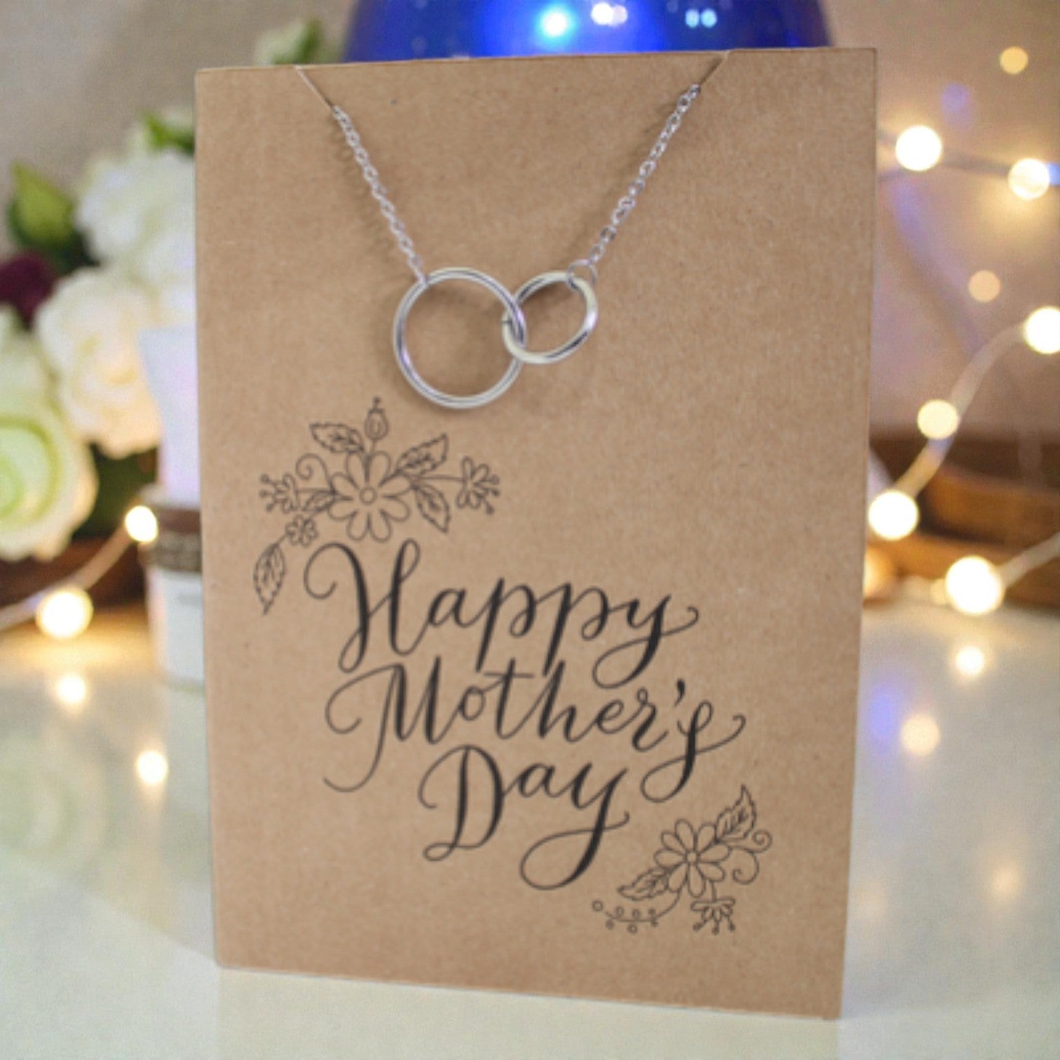 Joined RIngs Pendant & Chain - Card 344