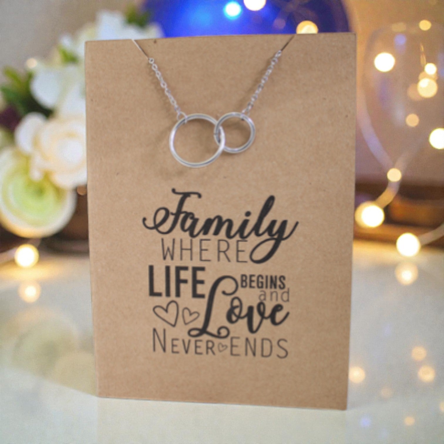Joined RIngs Pendant & Chain - Card 346