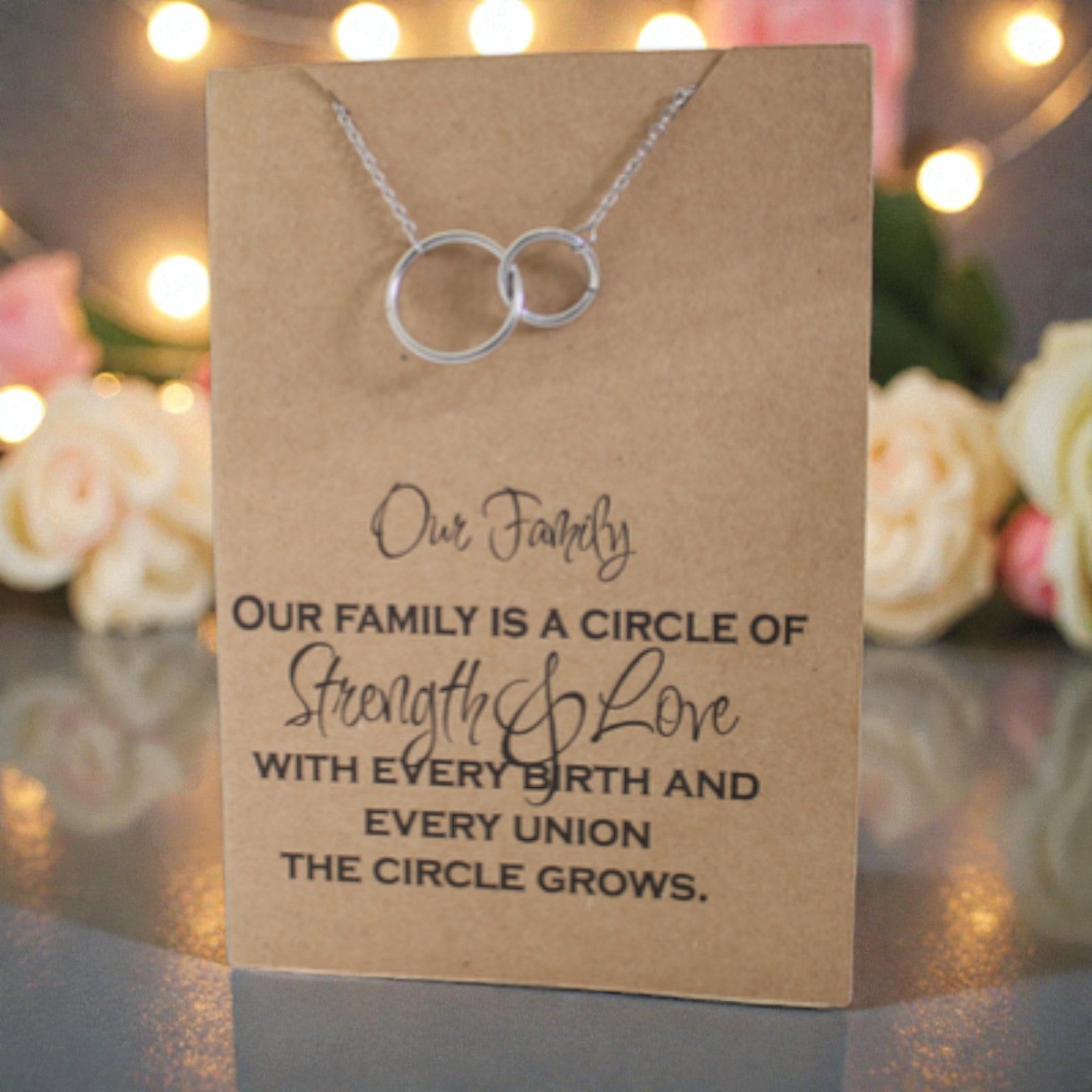 Joined Rings Pendant & Chain - Card 349
