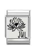 13mm Laser Italian Charm - July Flower