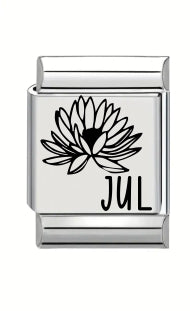 13mm Laser Italian Charm - July Flower