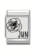 13mm Laser Italian Charm - Jun Flower