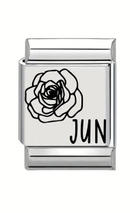 13mm Laser Italian Charm - Jun Flower