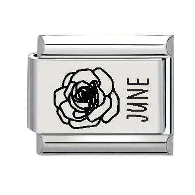 9mm Laser Italian Charm - June Flower