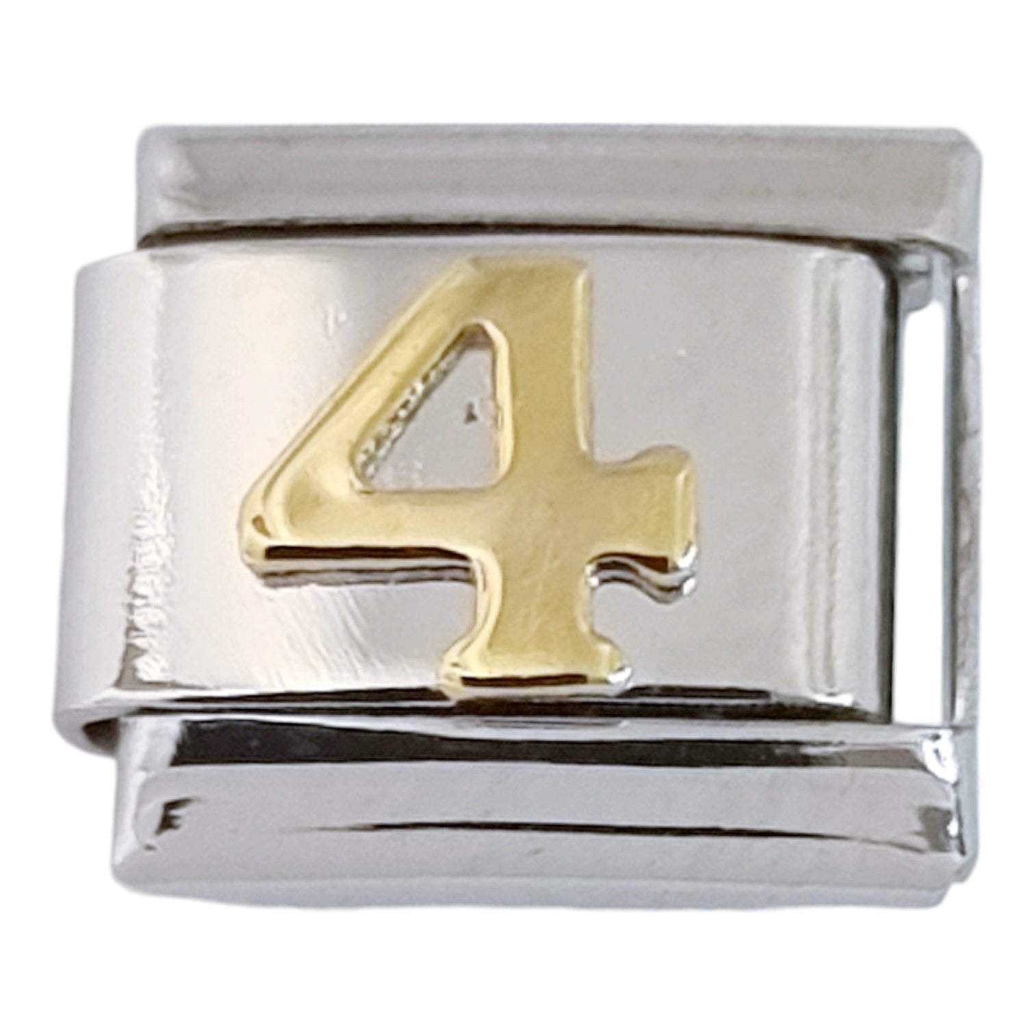 Gold Plated Number 4 9mm Charm