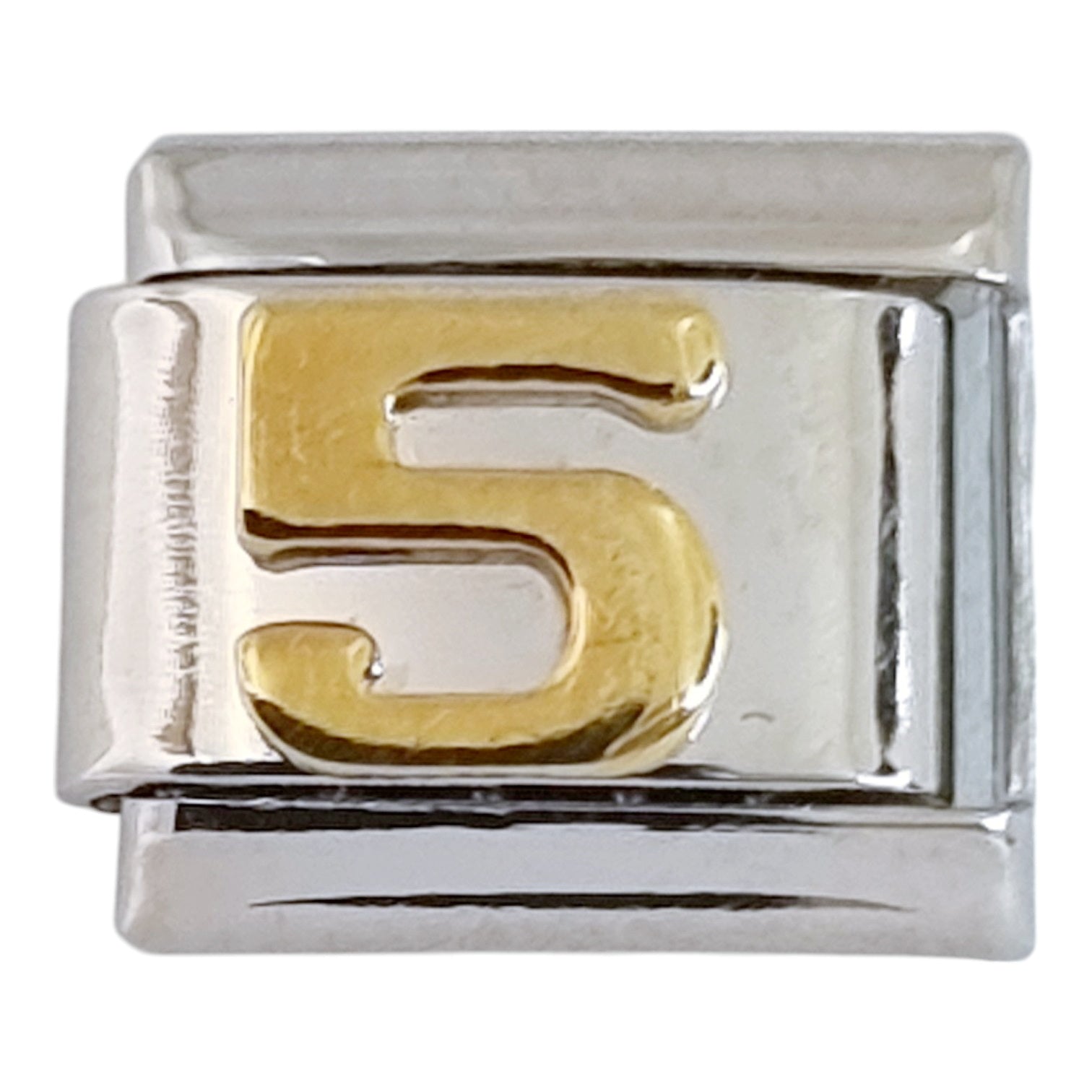 Gold Plated Number 5 9mm Charm