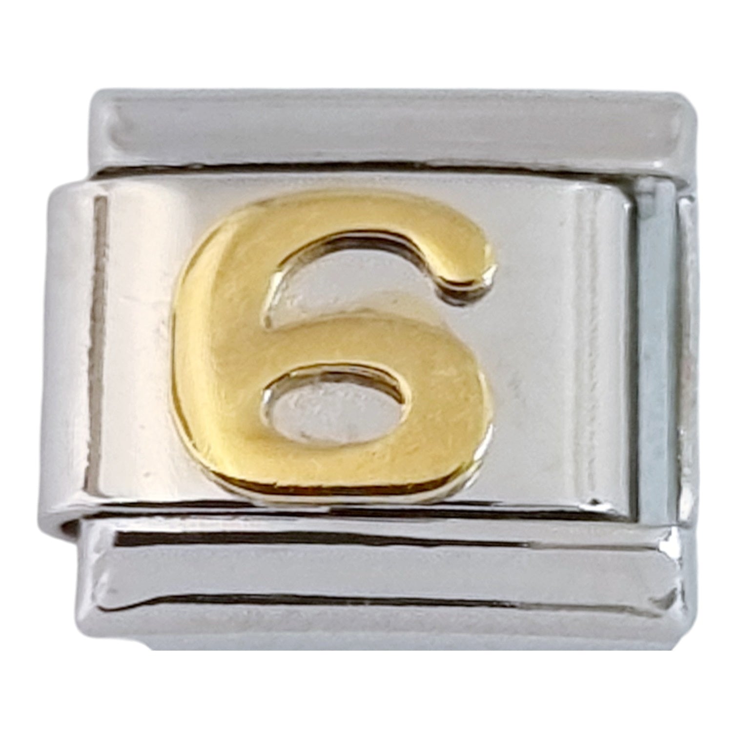 Gold Plated Number 6 9mm Charm