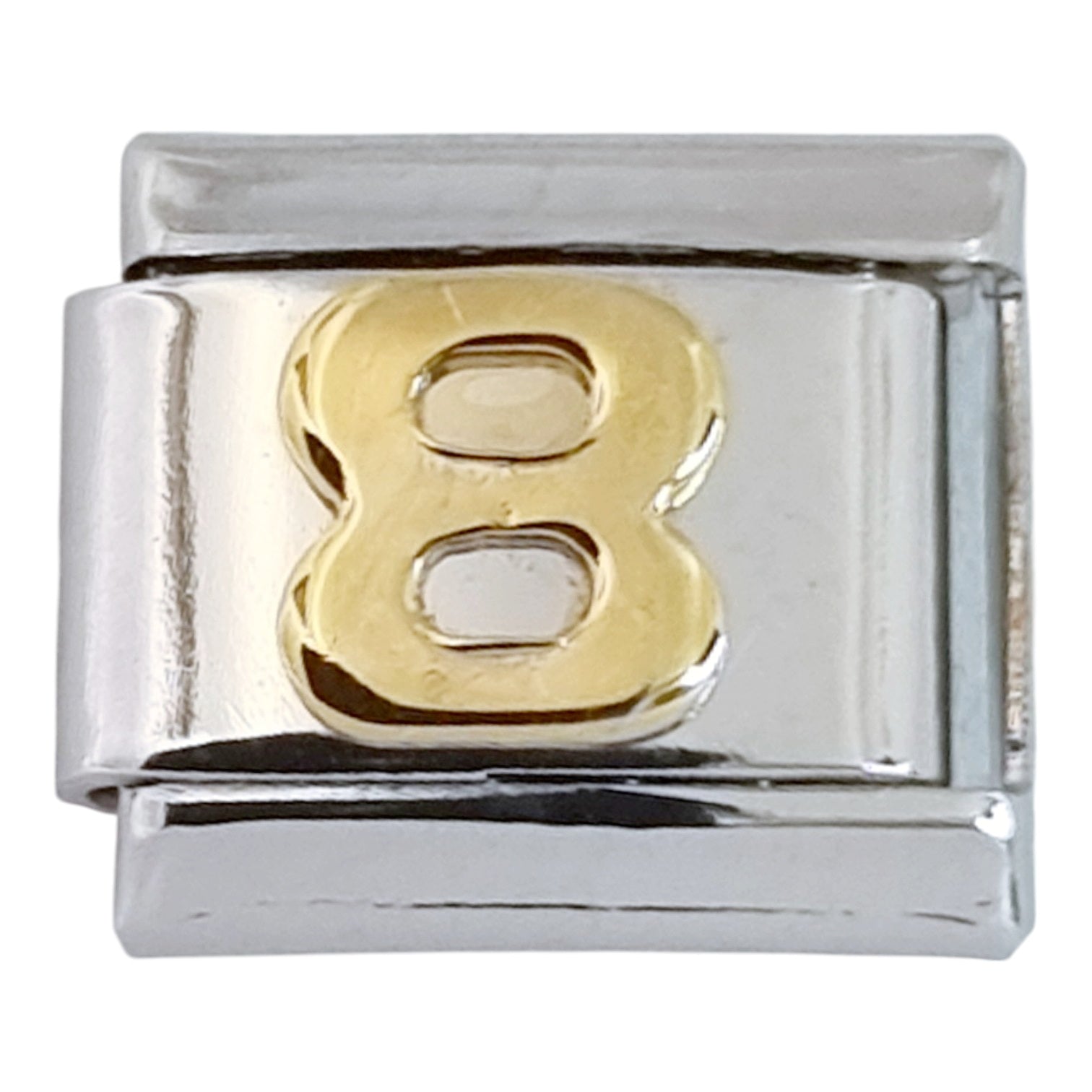 Gold Plated Number 8 9mm Charm