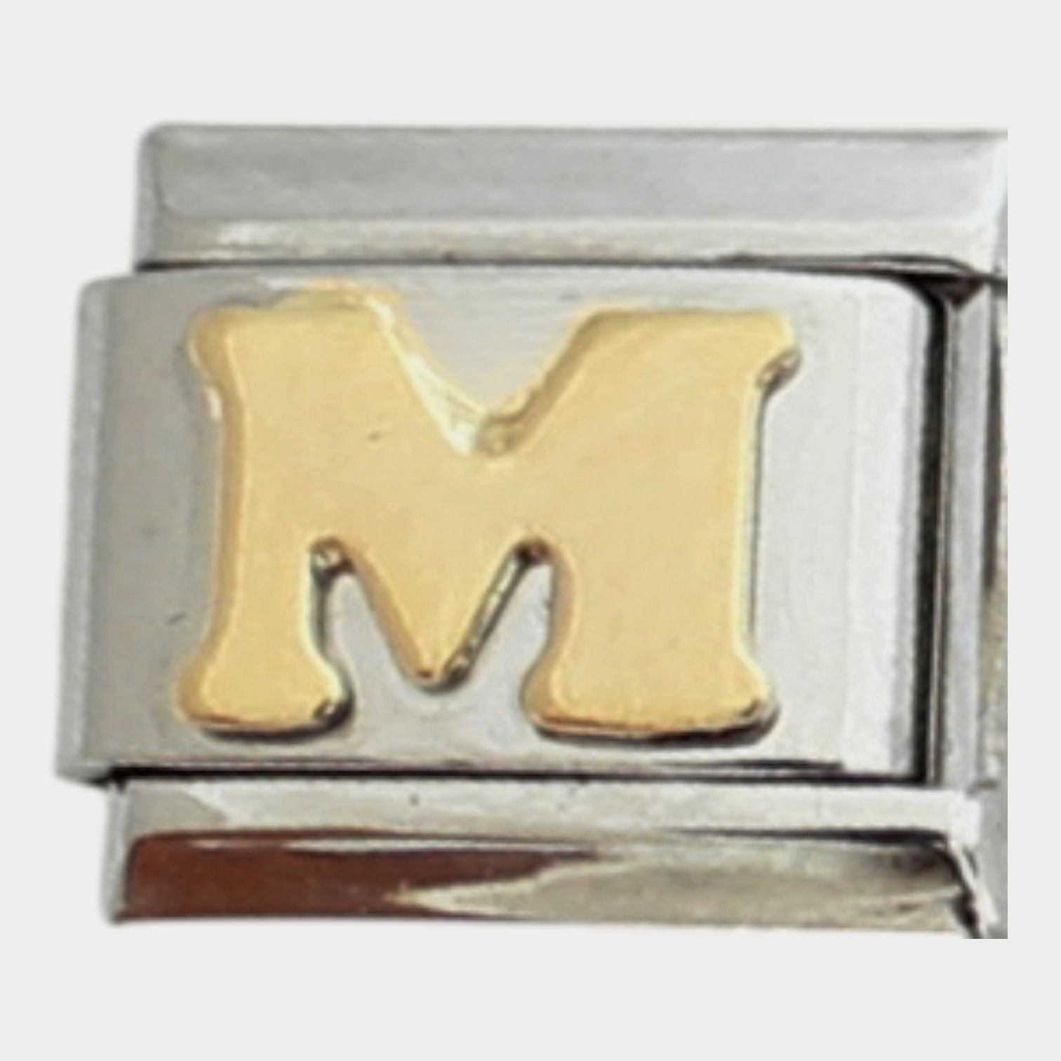 Gold Plated Letter M 9mm Charm
