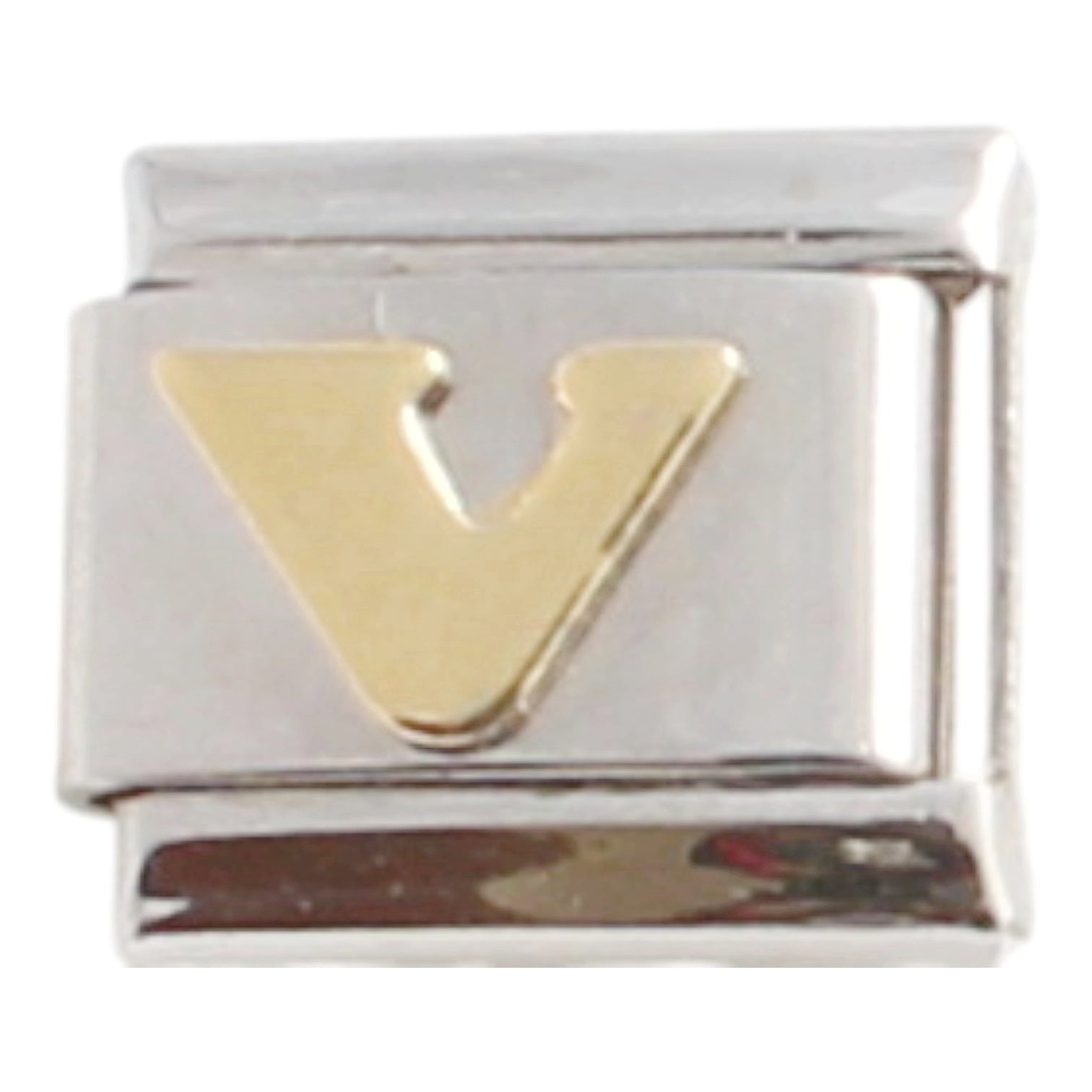 Gold Plated Letter V 9mm Charm