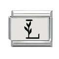 9mm Laser Italian Charm - Letter L