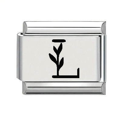 9mm Laser Italian Charm - Letter L