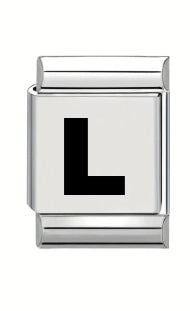 13mm Laser Italian Charm - Plain Letter L