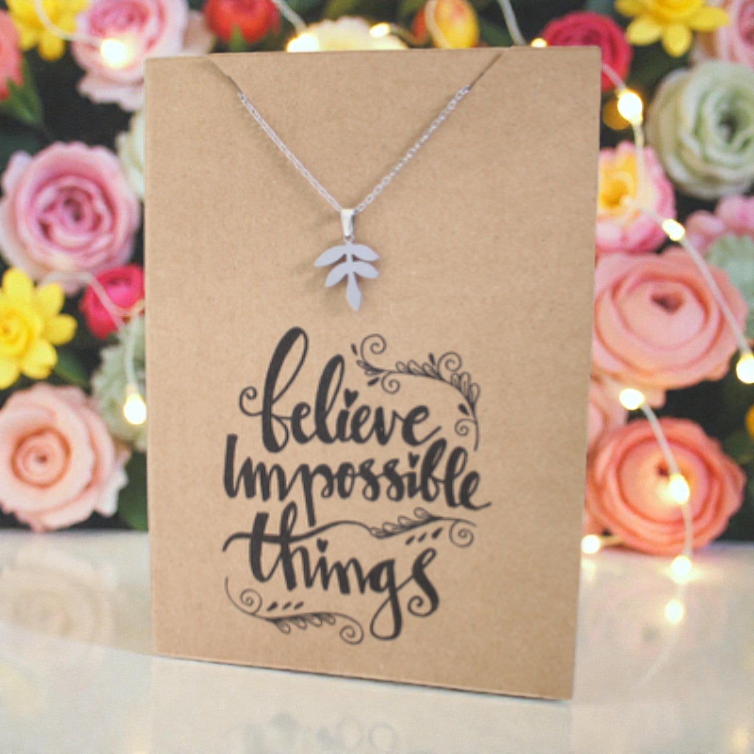 Leaf Pendant & Chain - Card 288