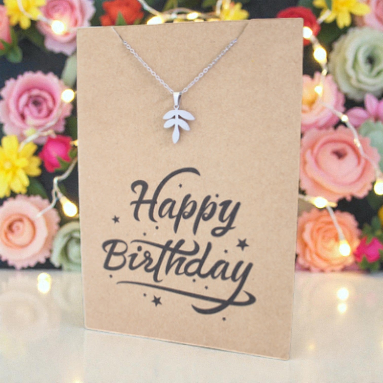 Leaf Pendant & Chain - Card 289