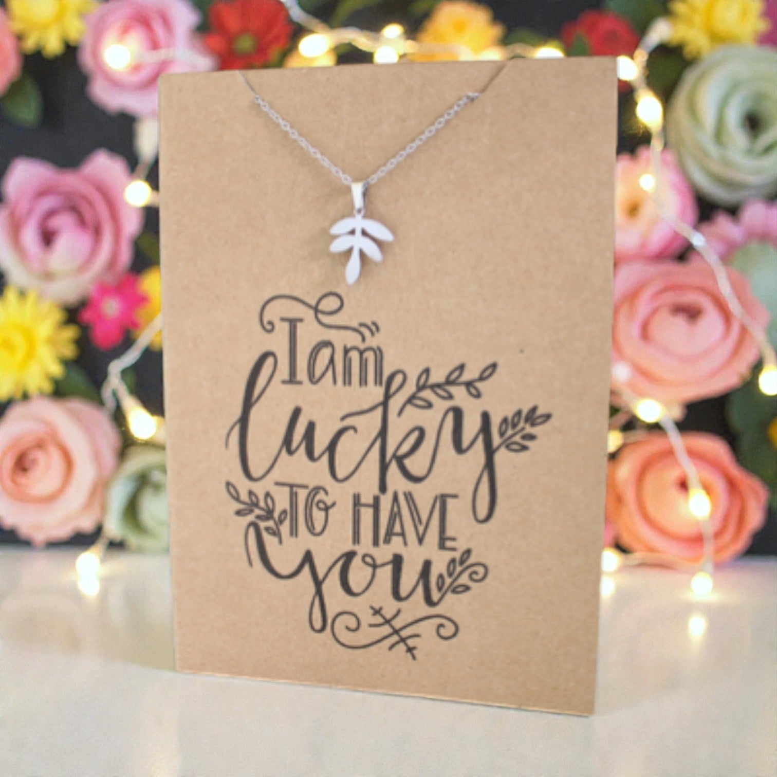 Leaf Pendant & Chain - Card 290
