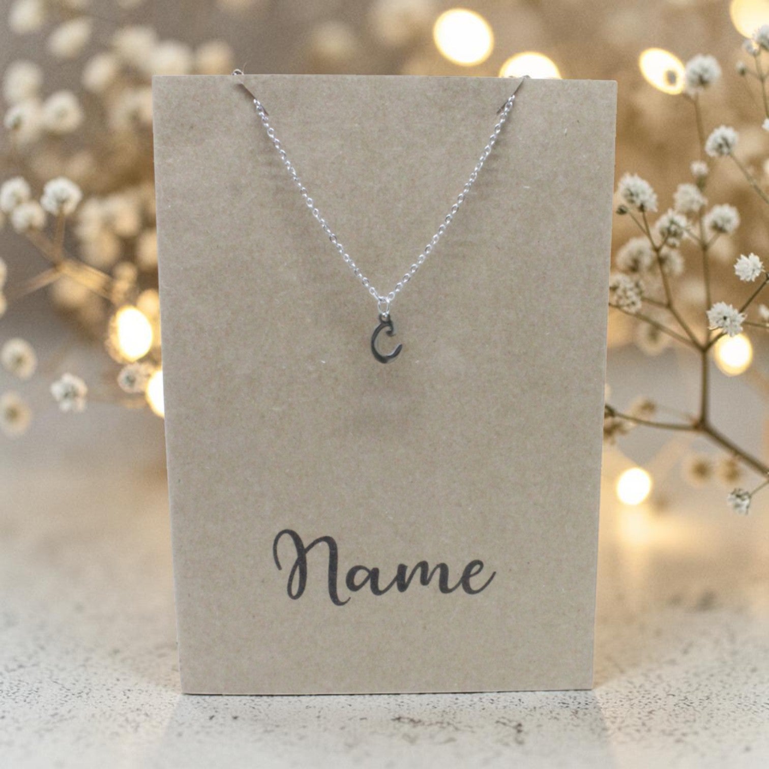 Letter C Pendant & Chain (Click to Personalize)