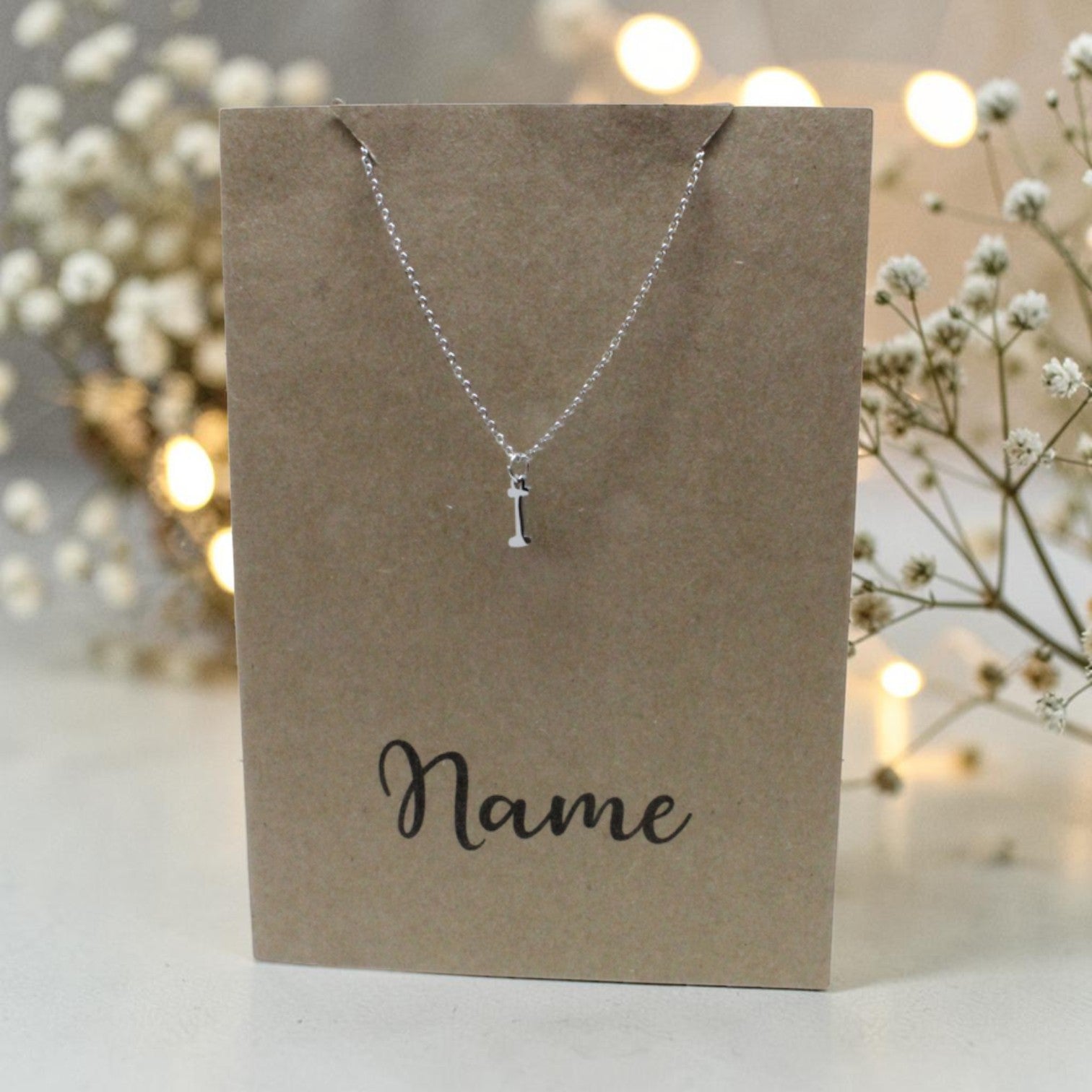 Letter I Pendant & Chain (Click to Personalize)