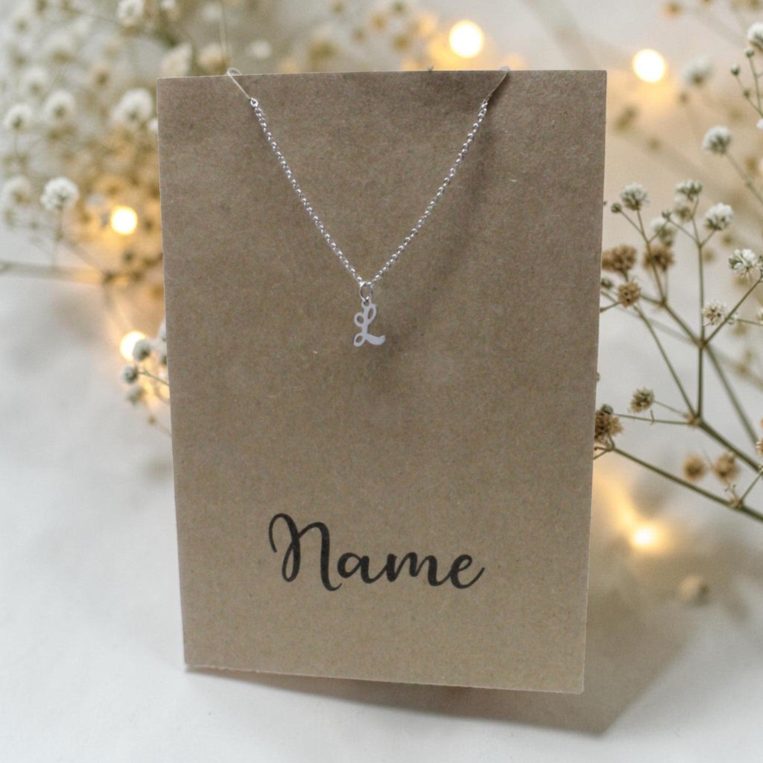 Letter L Pendant & Chain (Click to Personalize)