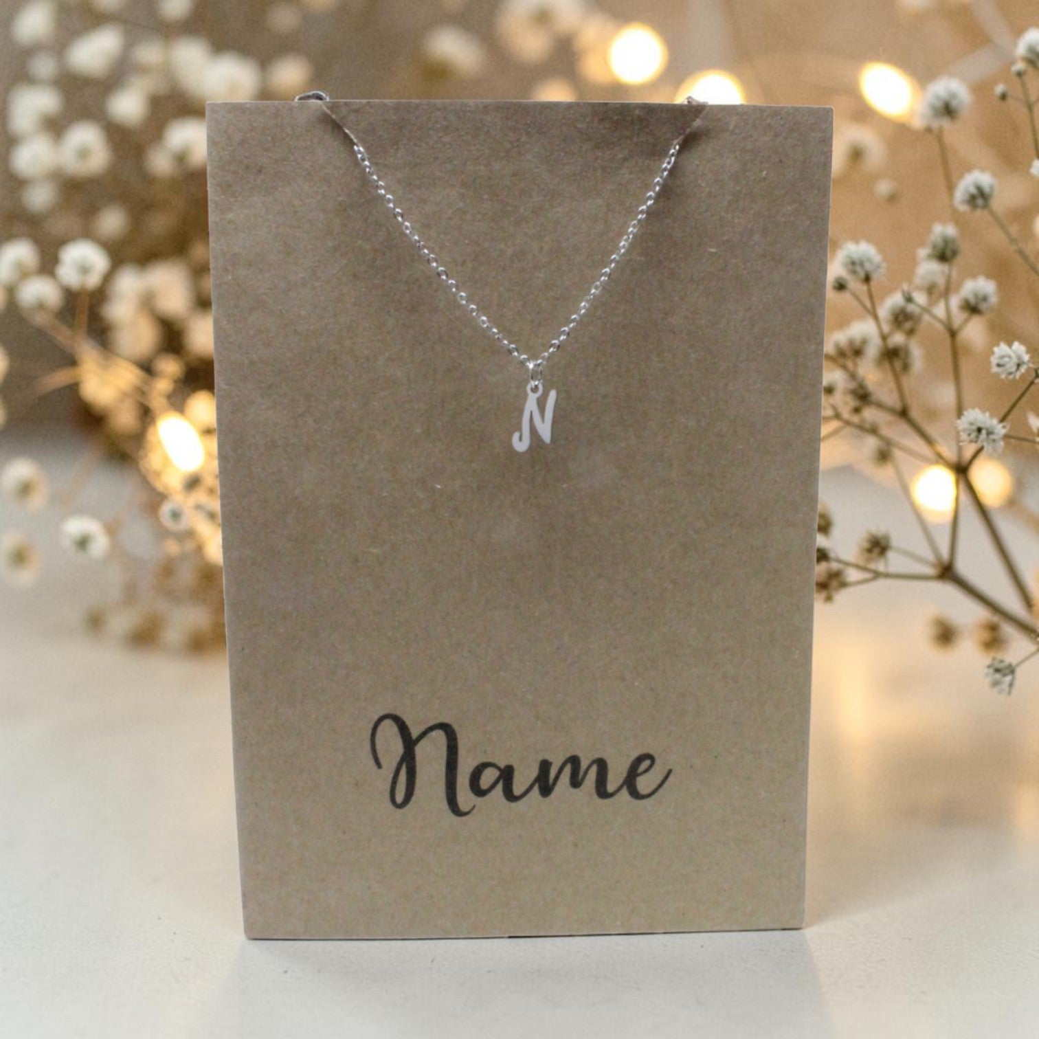 Letter N Pendant & Chain (Click to Personalize)