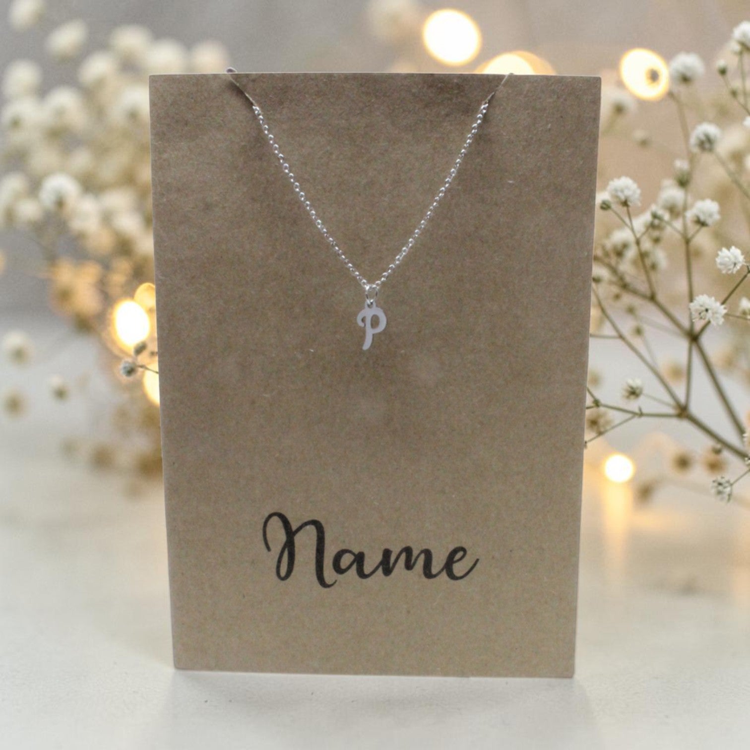 Letter P Pendant & Chain (Click to Personalize)