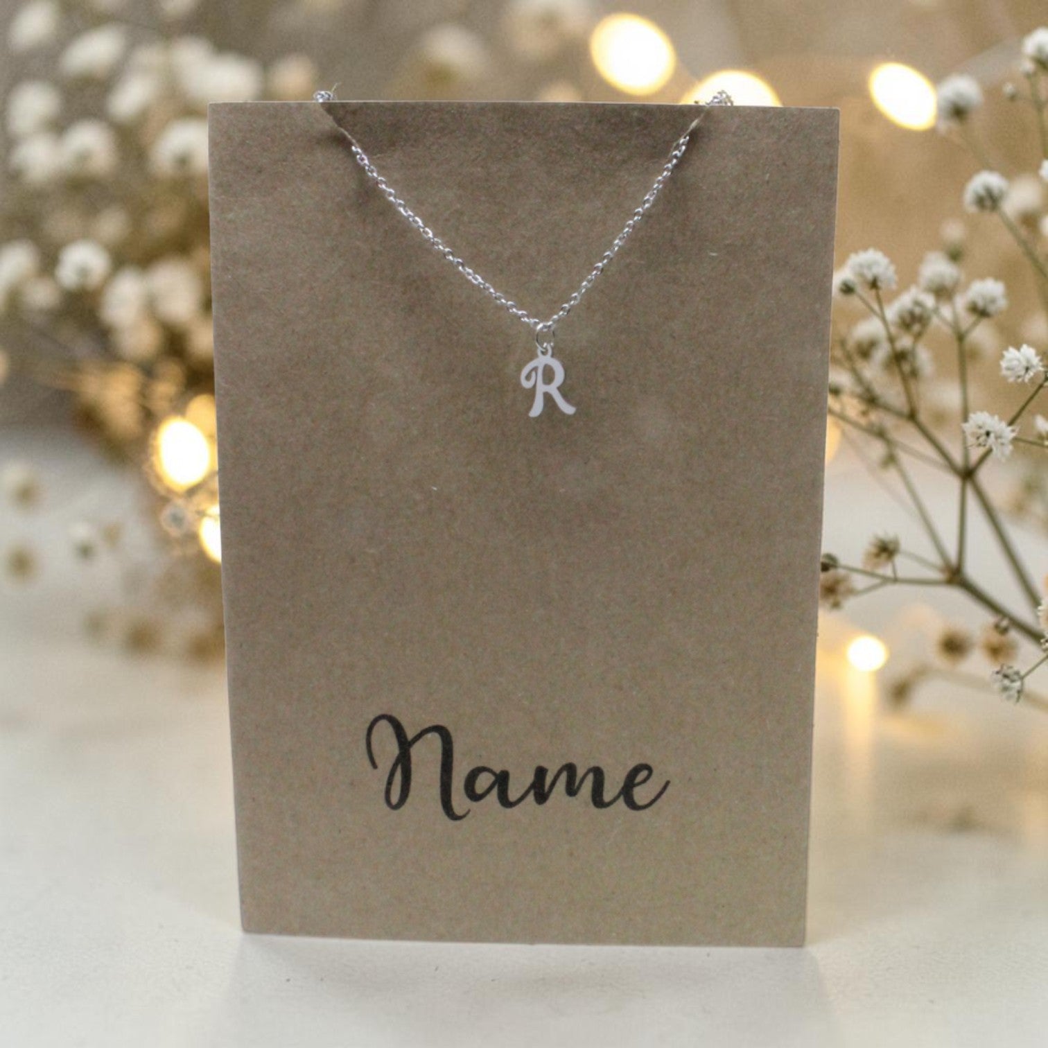 Letter R Pendant & Chain (Click to Personalize)