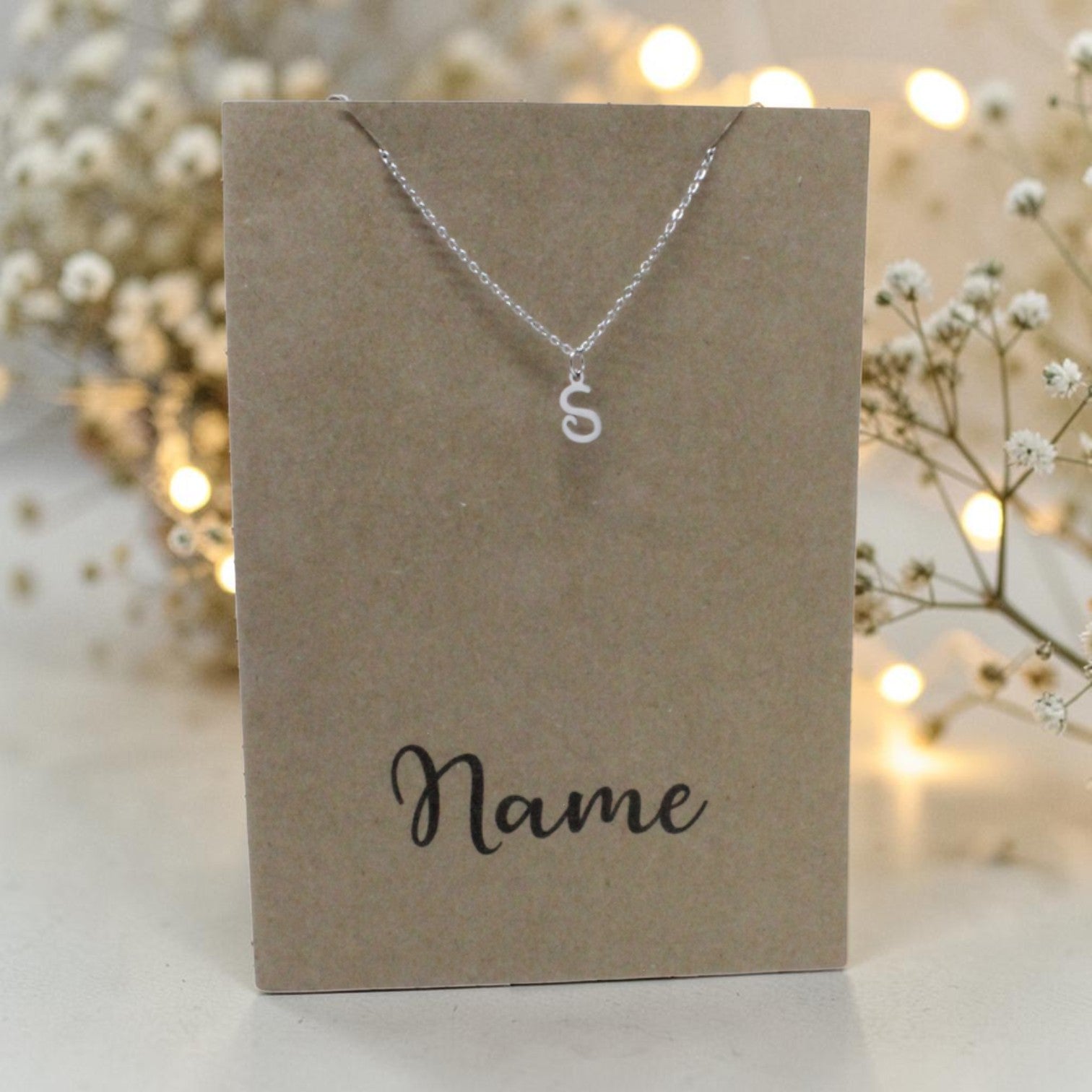 Letter S Pendant & Chain (Click to Personalize)