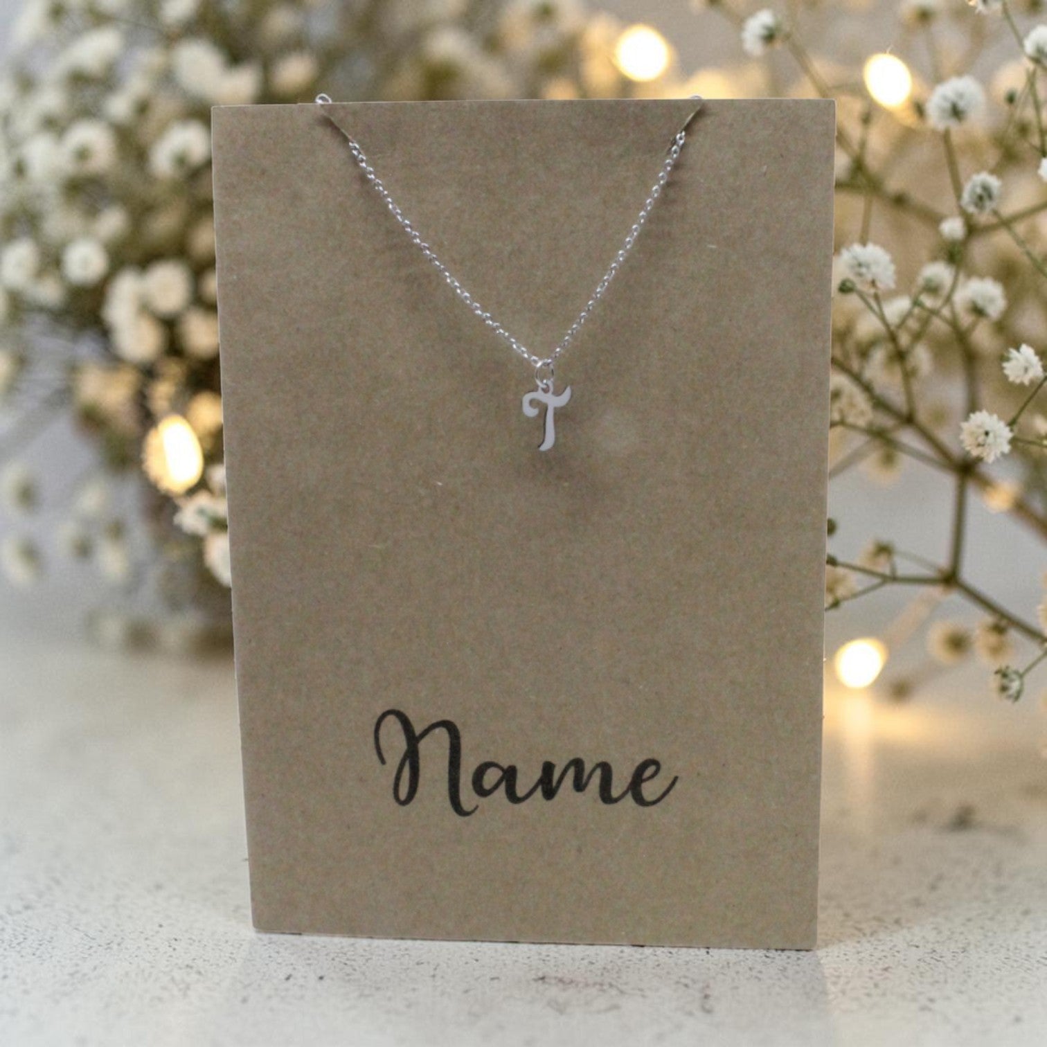 Letter T Pendant & Chain (Click to Personalize)