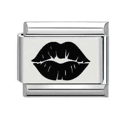 9mm Laser Italian Charm - Lips