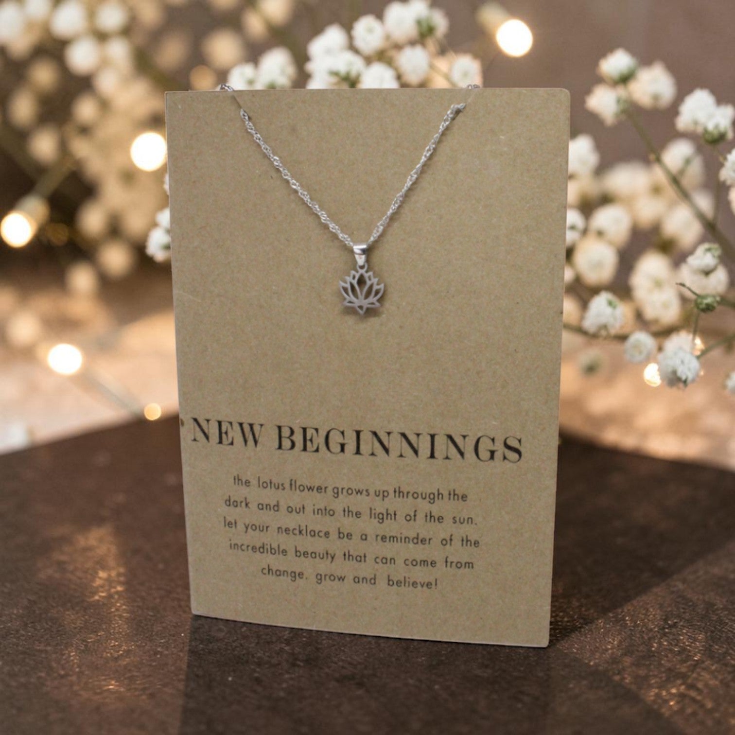 Lotus Pendant & Chain - Card 131