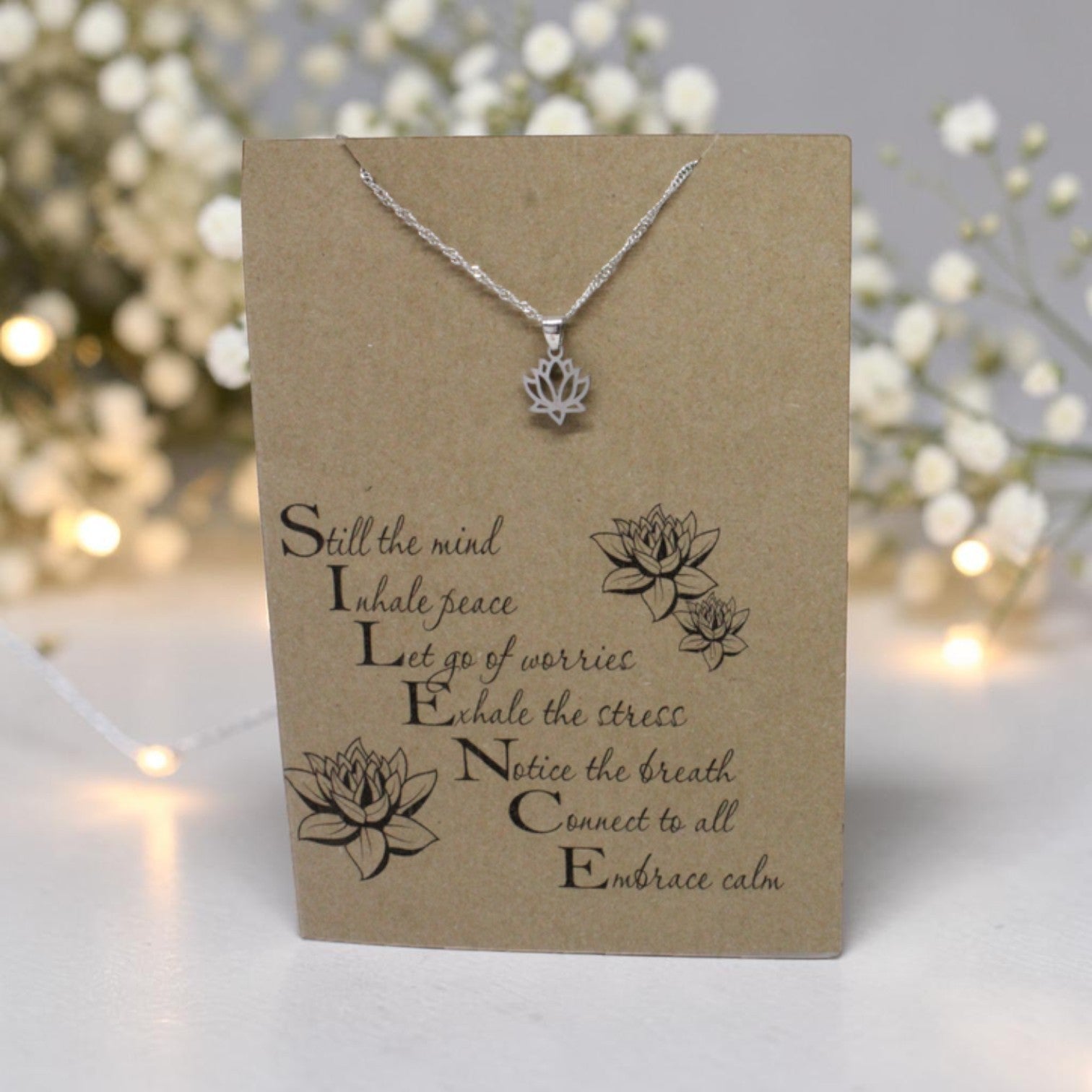 Lotus Pendant & Chain - Card 134