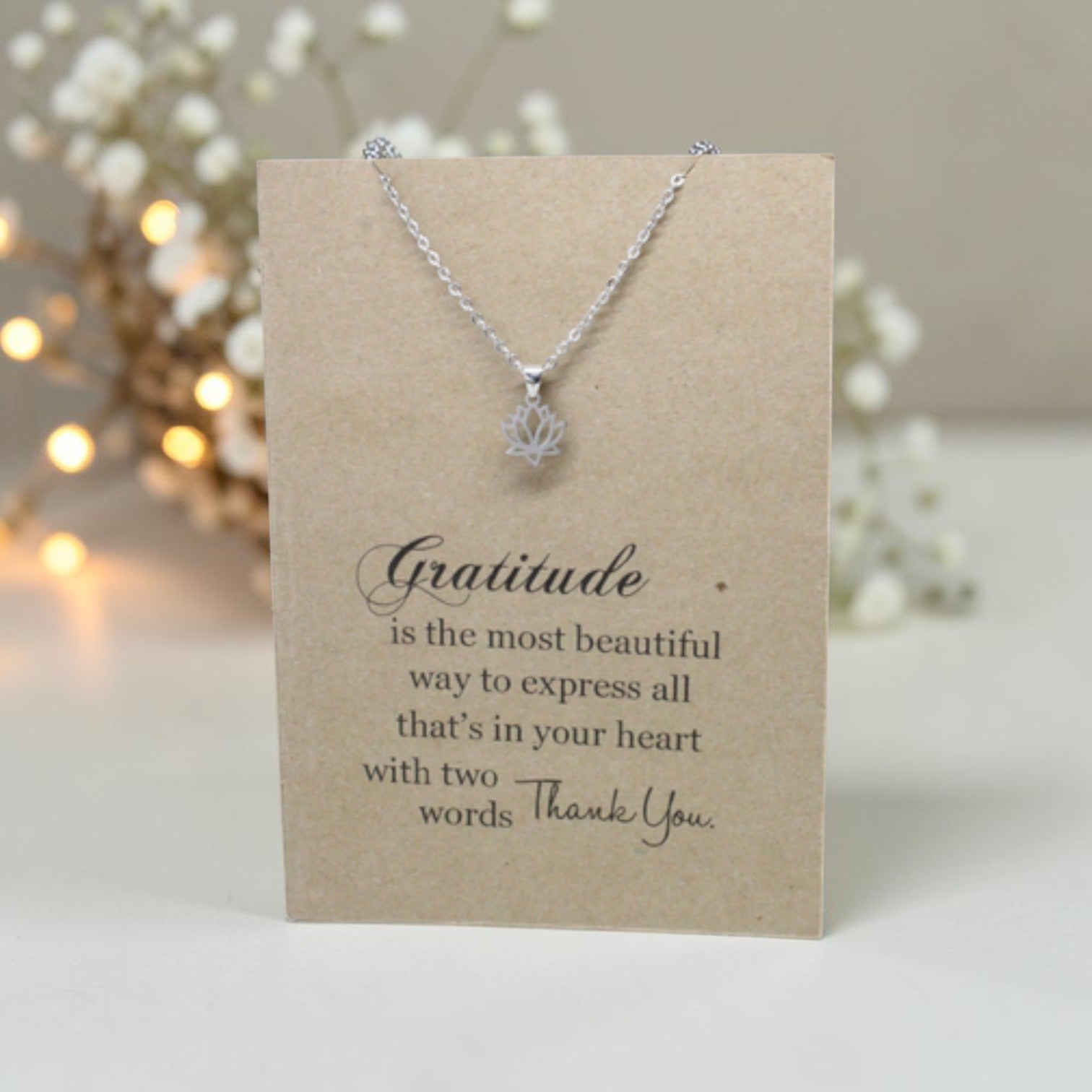 Lotus Pendant & Chain - Card 214