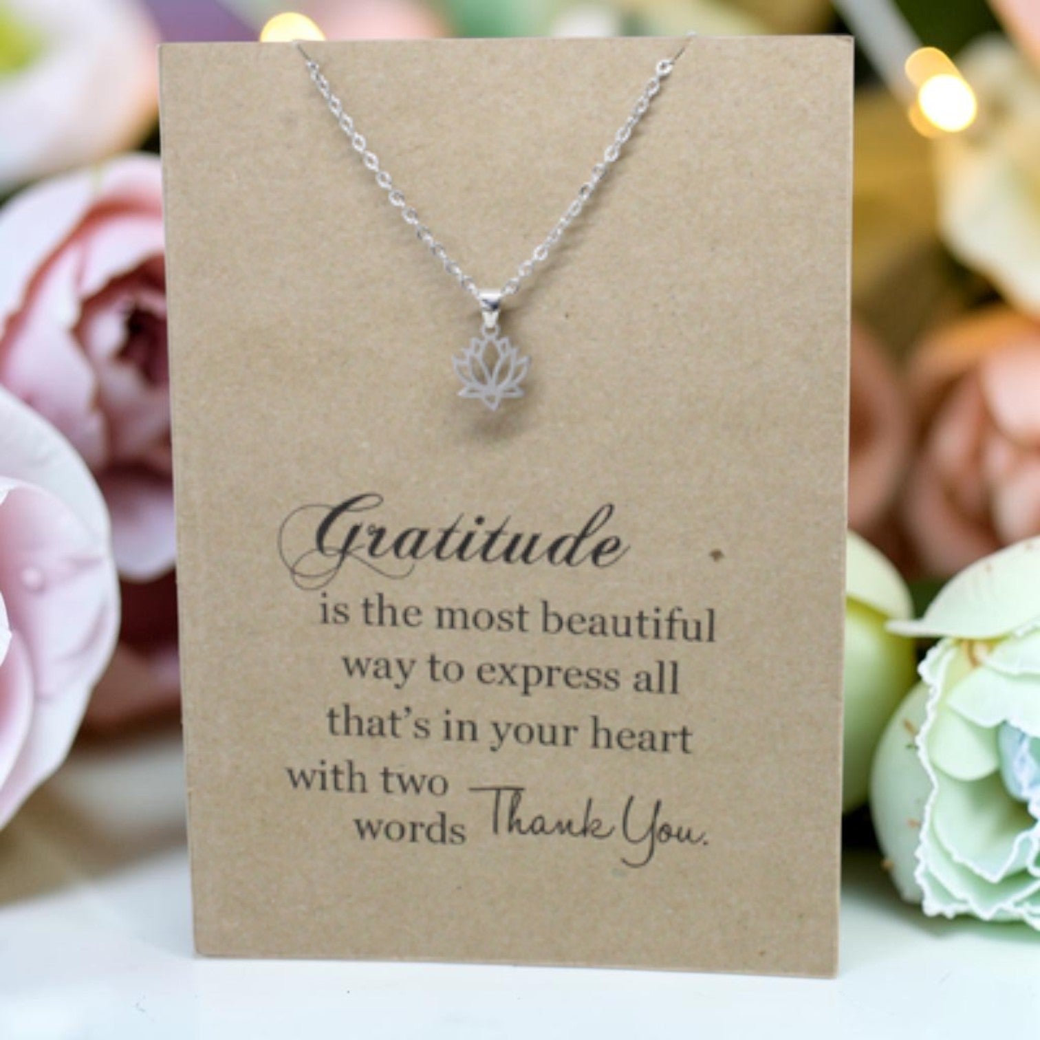 Lotus Pendant & Chain - Card 214